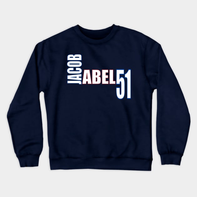 Jacob Abel '23 white text Crewneck Sweatshirt by SteamboatJoe